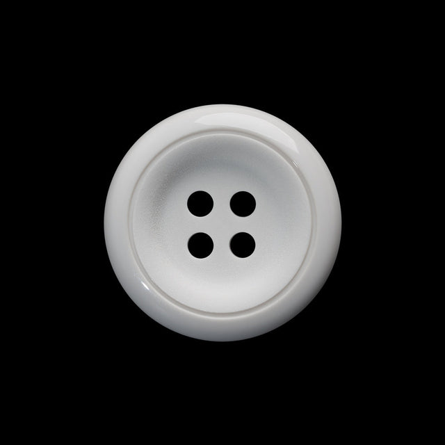 Plastic 4-Hole Button - 36L/23mm - White Tire Rim with Engraved Ring
