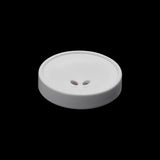 Plastic 2-Hole Button - 36L/23mm - White Funnel Dish Shaped with Narrow Rim
