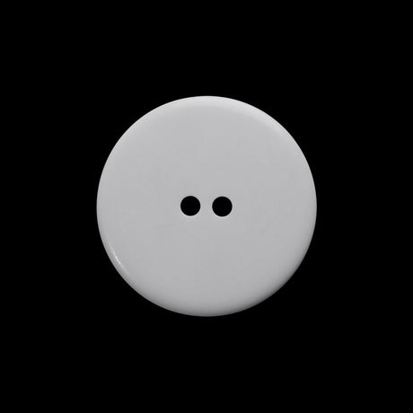 Plastic 2-Hole Button - 36L/23mm - White Funnel Dish Shaped with Narrow Rim