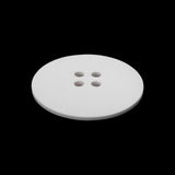 Plastic 4-Hole Button - 40L/25.5mm - White Low Convex