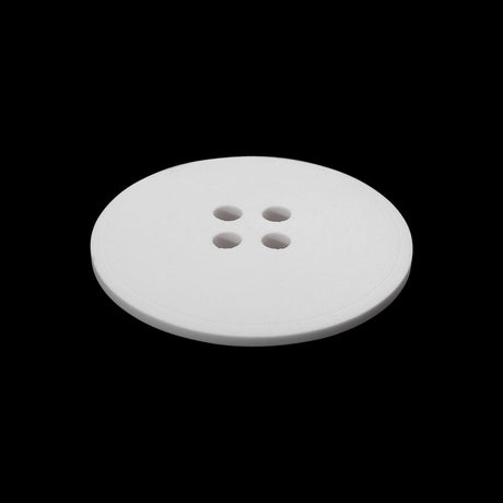 Plastic 4-Hole Button - 40L/25.5mm - White Low Convex