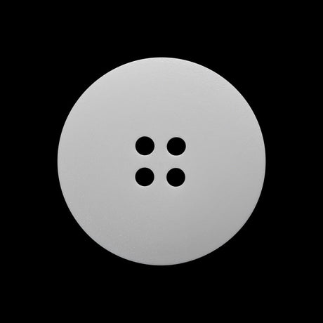 Plastic 4-Hole Button - 40L/25.5mm - White Low Convex