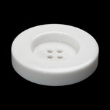 Plastic 4-Hole Button - 54L/34mm - White Chunky Tire Rim