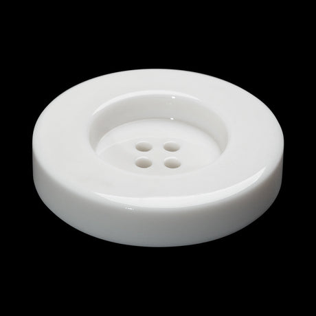 Plastic 4-Hole Button - 54L/34mm - White Chunky Tire Rim
