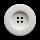 Plastic 4-Hole Button - 54L/34mm - White Chunky Tire Rim