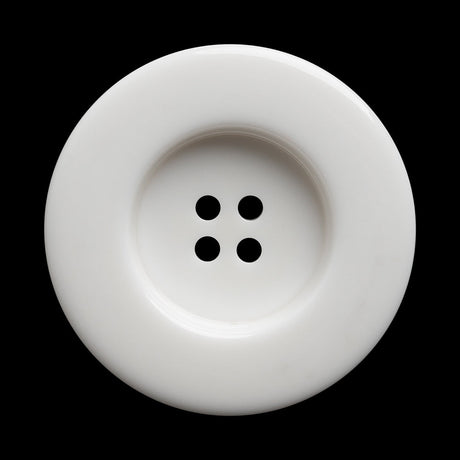 Plastic 4-Hole Button - 54L/34mm - White Chunky Tire Rim