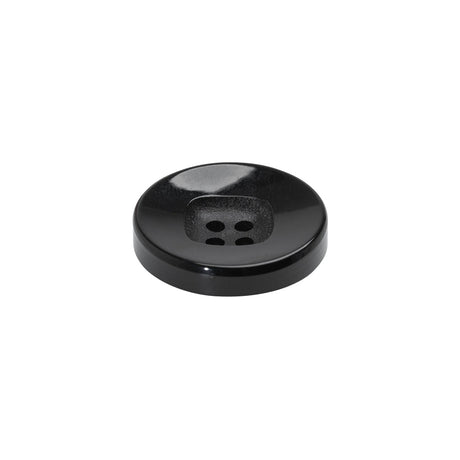 Plastic 4- Hole Button - 28L/18mm - Black with Rounded Square Center