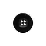 Plastic 4- Hole Button - 28L/18mm - Black with Rounded Square Center