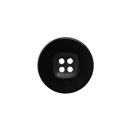 Plastic 4- Hole Button - 28L/18mm - Black with Rounded Square Center