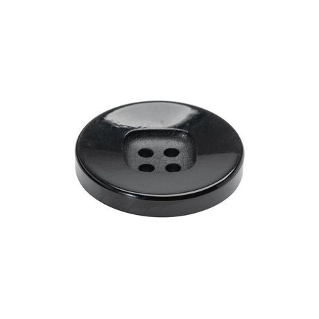 Plastic 4- Hole Button - 36L/23mm - Black with Rounded Square Center