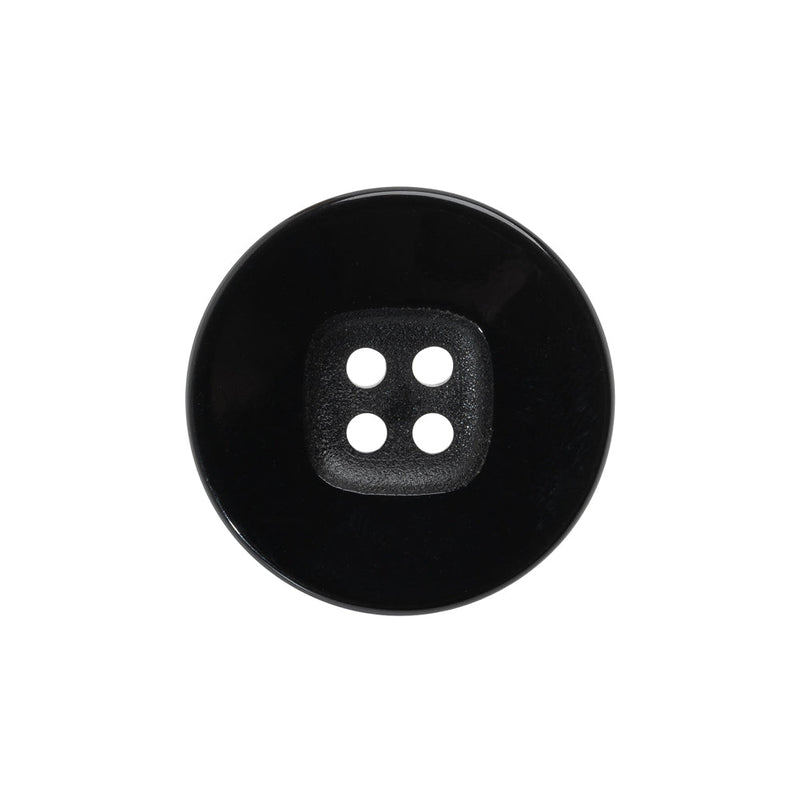 Plastic 4- Hole Button - 36L/23mm - Black with Rounded Square Center