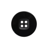 Plastic 4- Hole Button - 36L/23mm - Black with Rounded Square Center