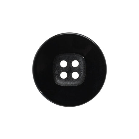 Plastic 4- Hole Button - 36L/23mm - Black with Rounded Square Center