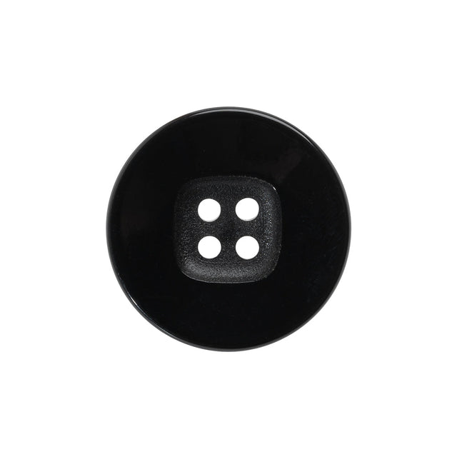 Plastic 4- Hole Button - 36L/23mm - Black with Rounded Square Center