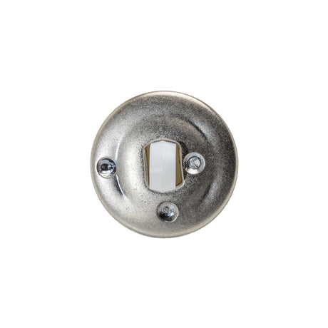 Plastic 2-Piece Shank Back Button - 30L/19mm - Silver and White Pearl Dome
