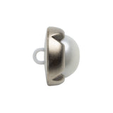 Plastic 2-Piece Shank Back Button - 36L/23mm - Silver and White Pearl Dome