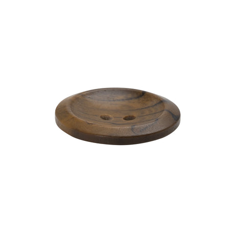 Horn 2-Hole Button - 36L/23mm - Brown and Black Grain