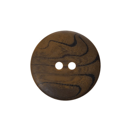 Horn 2-Hole Button - 36L/23mm - Brown and Black Grain