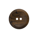 Horn 2-Hole Button - 36L/23mm - Brown and Black Grain