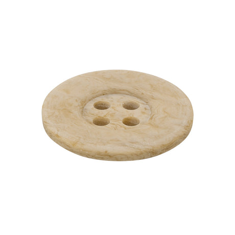 Bone 4-Hole Button - 40L/25.5mm - White and Beige Subtle Swirls