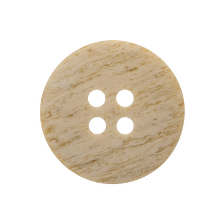 Bone 4-Hole Button - 40L/25.5mm - White and Beige Subtle Swirls