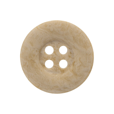 Bone 4-Hole Button - 40L/25.5mm - White and Beige Subtle Swirls