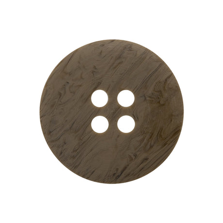Horn 2-Hole Button - 40L/25.5mm - Brown and Charcoal Natural Grain