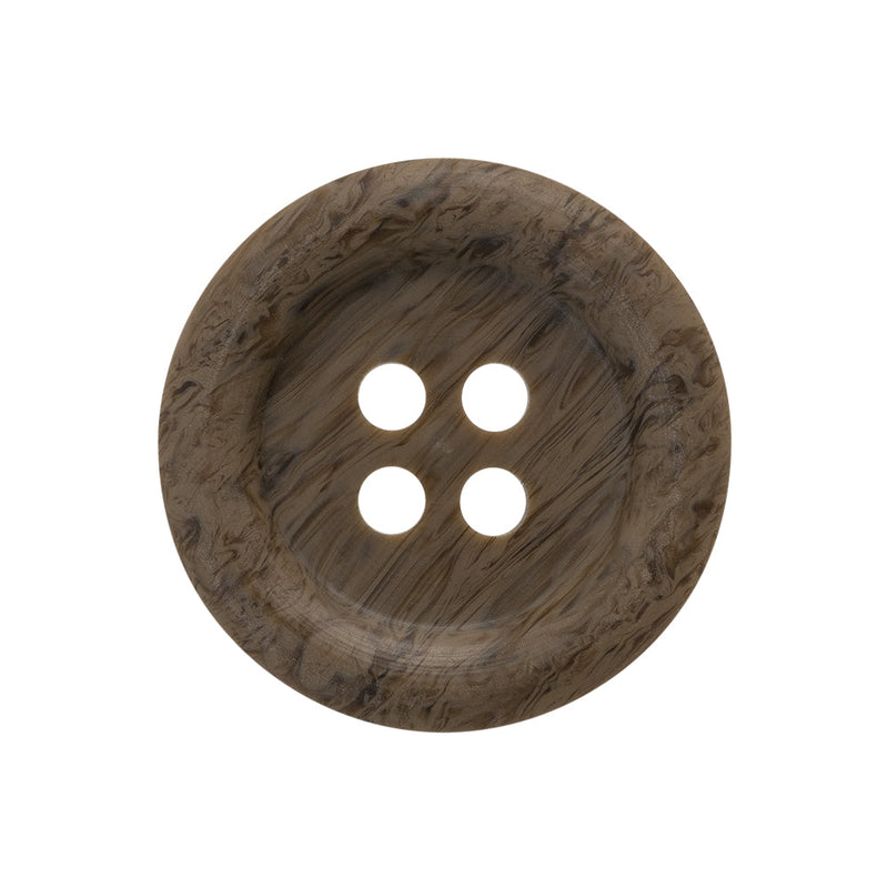 Horn 2-Hole Button - 40L/25.5mm - Brown and Charcoal Natural Grain