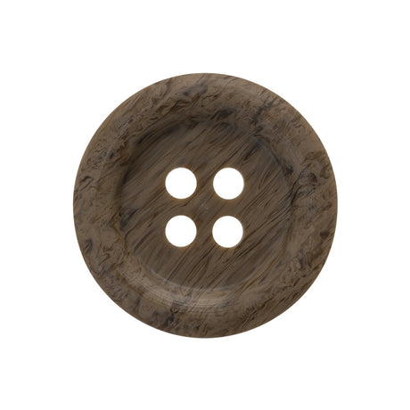 Horn 2-Hole Button - 40L/25.5mm - Brown and Charcoal Natural Grain