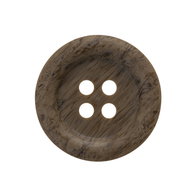 Horn 2-Hole Button - 40L/25.5mm - Brown and Charcoal Natural Grain