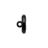 Plastic Shank Back Button - 24L/15mm - Black Faux Leather Wrapped
