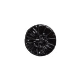 Plastic Shank Back Button - 24L/15mm - Black Faux Leather Wrapped