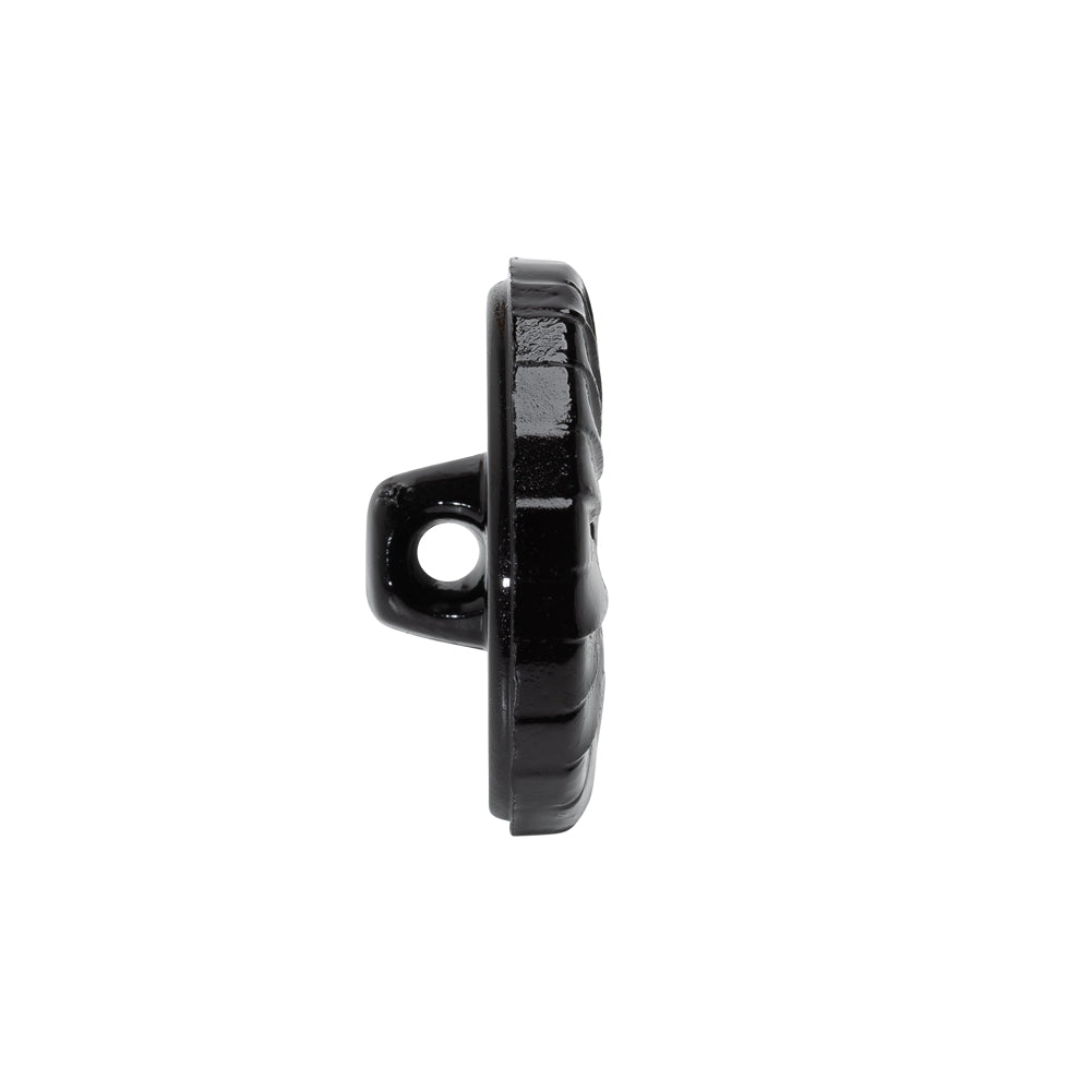 Plastic Shank Back Button - 36L/23mm - Black Faux Leather Wrapped