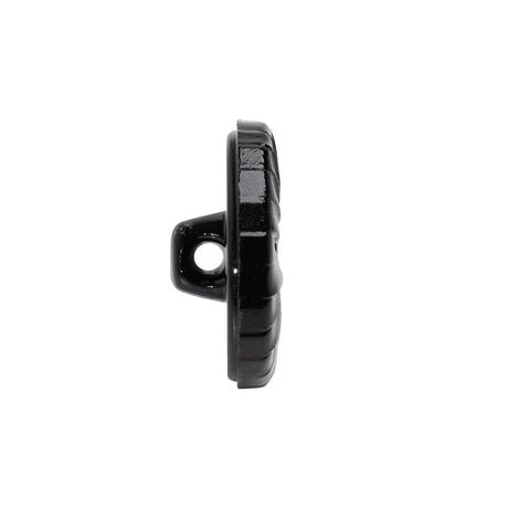 Plastic Shank Back Button - 36L/23mm - Black Faux Leather Wrapped