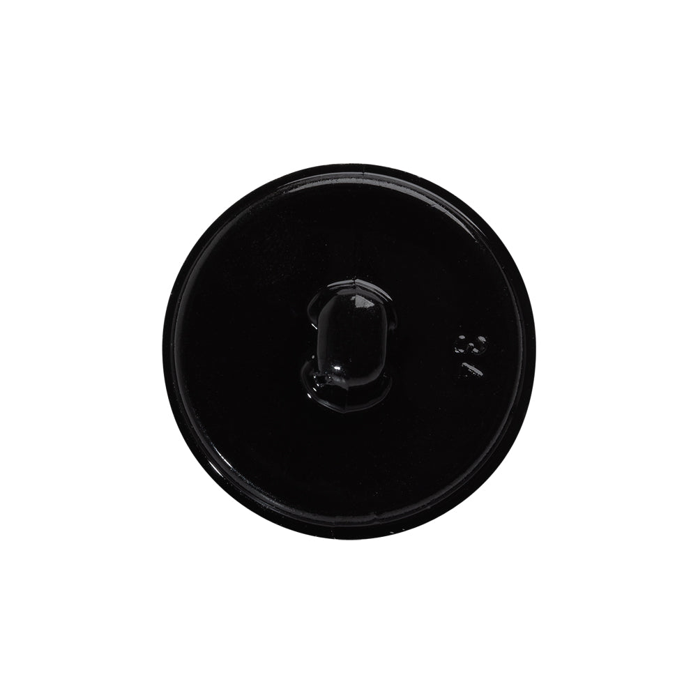 Plastic Shank Back Button - 36L/23mm - Black Faux Leather Wrapped