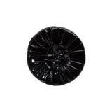 Plastic Shank Back Button - 36L/23mm - Black Faux Leather Wrapped