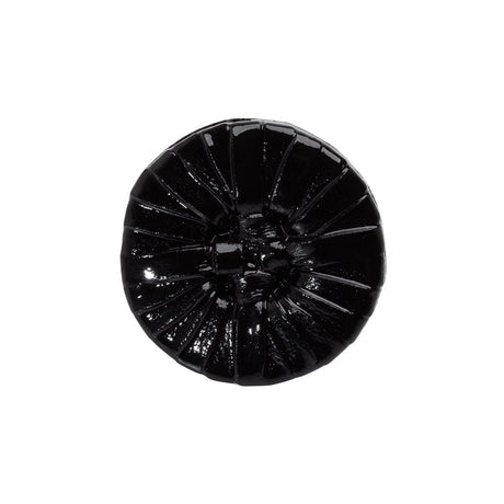 Plastic Shank Back Button - 36L/23mm - Black Faux Leather Wrapped