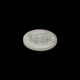 Plastic 4-Hole Button - 28L/18mm - Iridescent Ivory Rolled Rim