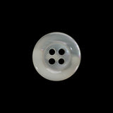 Plastic 4-Hole Button - 28L/18mm - Iridescent Ivory Rolled Rim