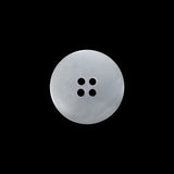 Plastic 4-Hole Button - 28L/18mm - Frosted Clear and Iridescent White Ink Well
