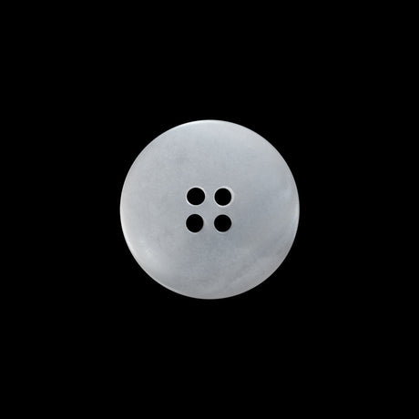 Plastic 4-Hole Button - 28L/18mm - Frosted Clear and Iridescent White Ink Well