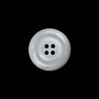 Plastic 4-Hole Button - 28L/18mm - Frosted Clear and Iridescent White Ink Well