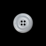 Plastic 4-Hole Button - 28L/18mm - Frosted Clear and Iridescent White Ink Well