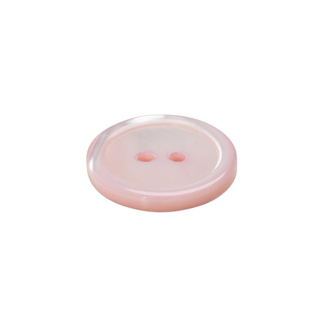 Shell 2-Hole Button - 32L/20mm - Baby Pink Shimmer Narrow Rim