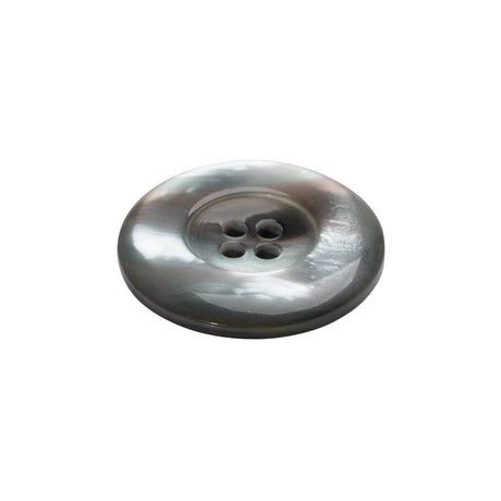 Shell 4-Hole Button - 36L/23mm - Gray Iridescent Wide Rim