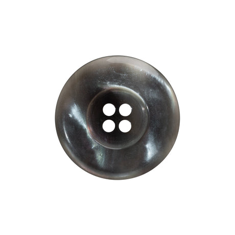 Shell 4-Hole Button - 36L/23mm - Gray Iridescent Wide Rim