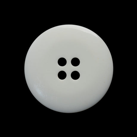 Plastic 4-Hole Button - 40L/25.5mm - Ivory with Iridescent White Ring