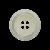 Plastic 4-Hole Button - 40L/25.5mm - Ivory with Iridescent White Ring
