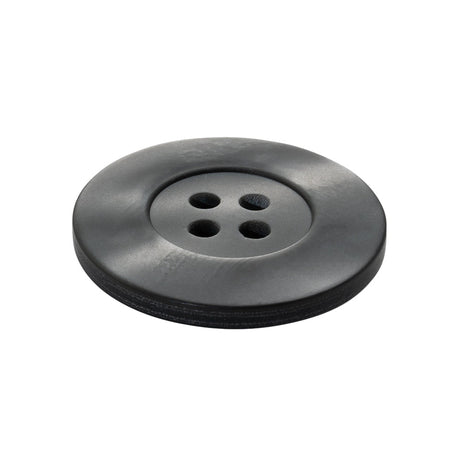 Plastic 4-Hole Button - 42L/27mm - Iridescent Gray with Wide Flat Rim
