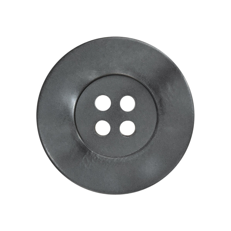 Plastic 4-Hole Button - 42L/27mm - Iridescent Gray with Wide Flat Rim